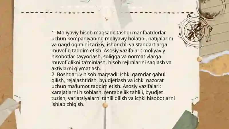 Moliyaviy hisob va boshqaruv hisobi 3