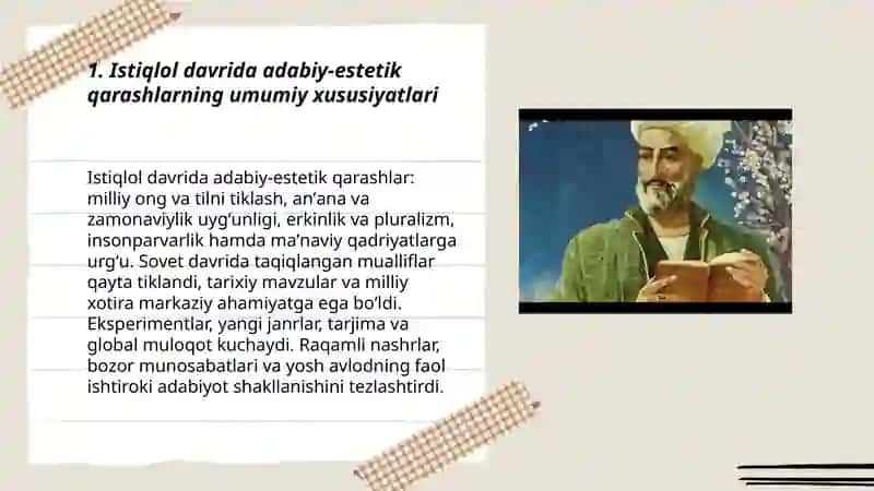 Istiqlol va bugungi adabiy-estetik qarashlar 3