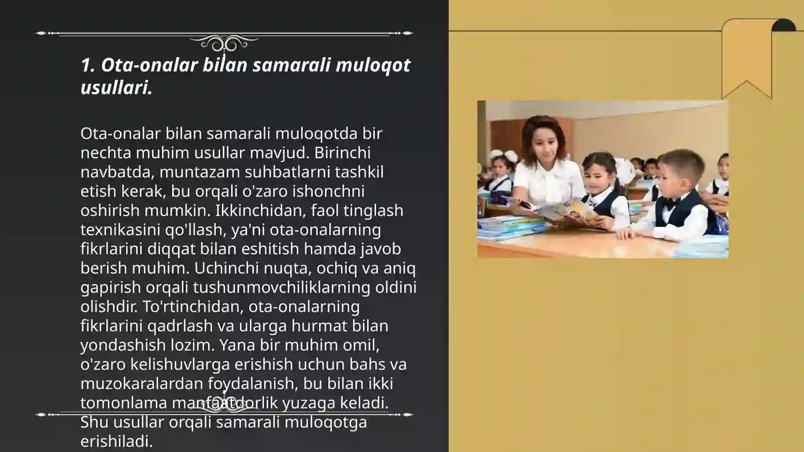 Ota-onalar bilan ishlash metodikasi,ish turlari 3