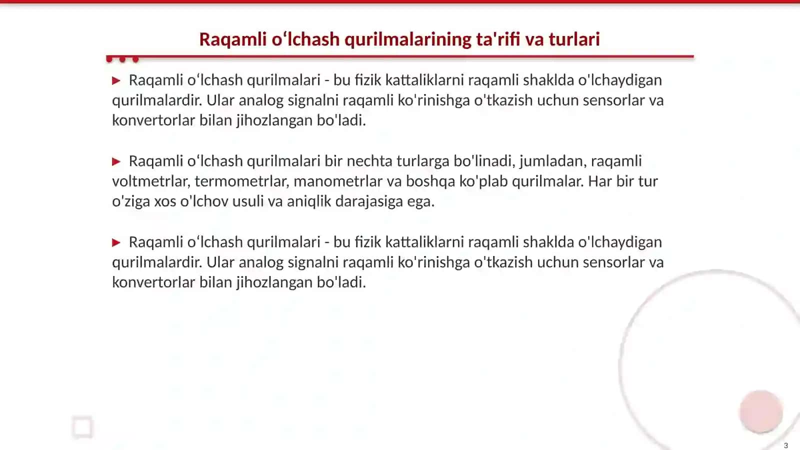 Raqamli oʻlchash qurilmalari 3