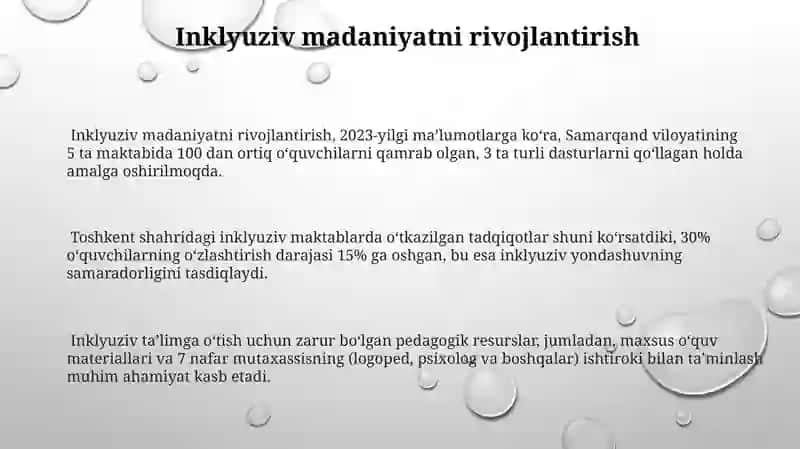 Inklyuziv maktablarda o'qitishning kontseptual talablari 3