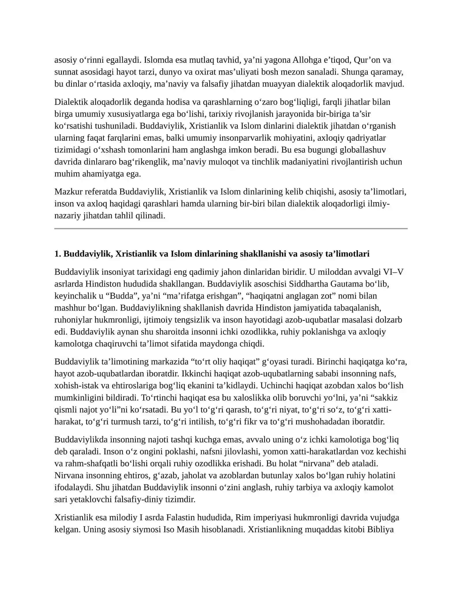 “Buddaviylik, Xristianlik va Islom dini ta’limotlarining bir-biriga dialektik aloqadorligi” 3