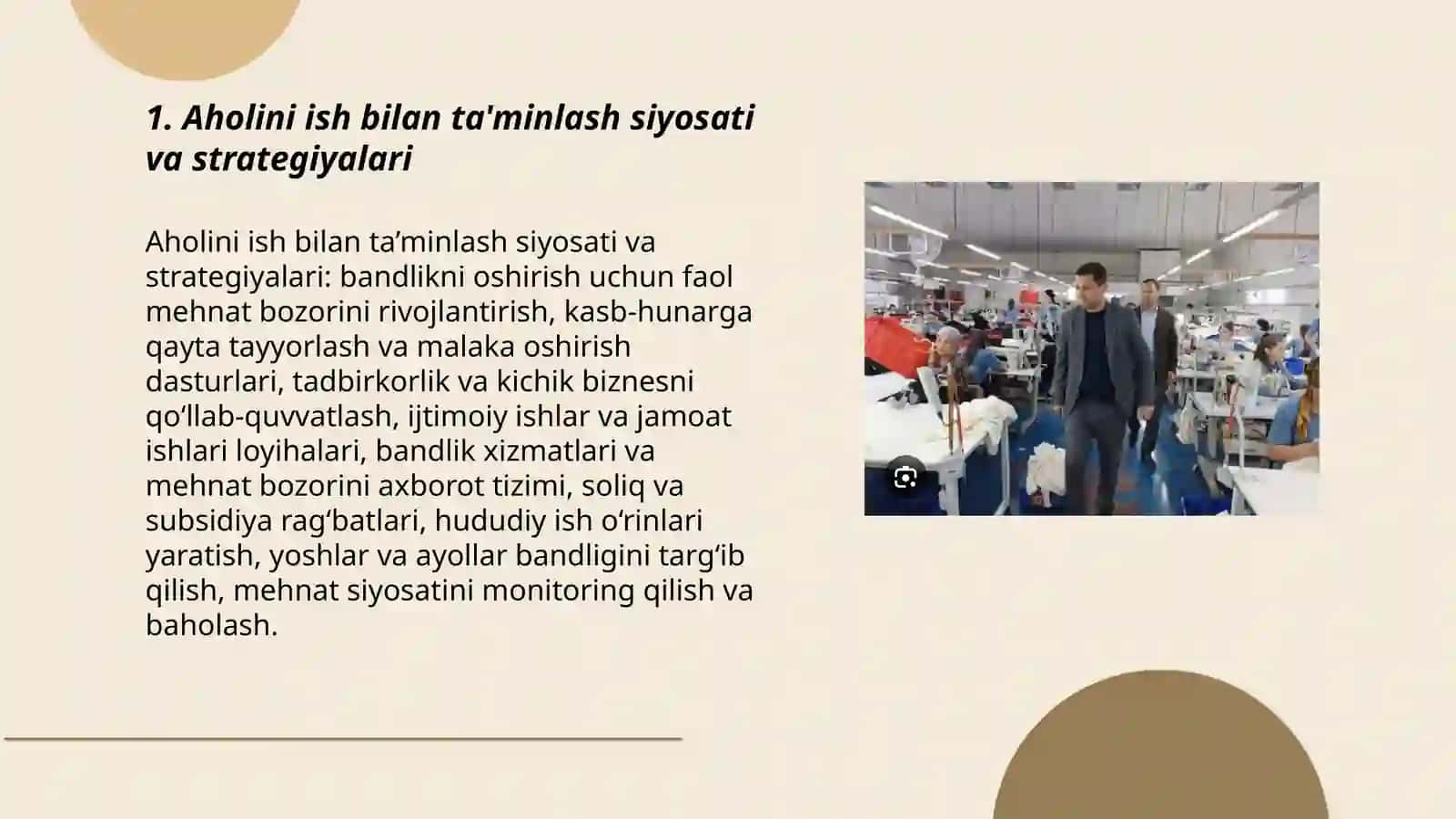 Aholini ish bilan ta'minlash siyosati va strategiyalari 3