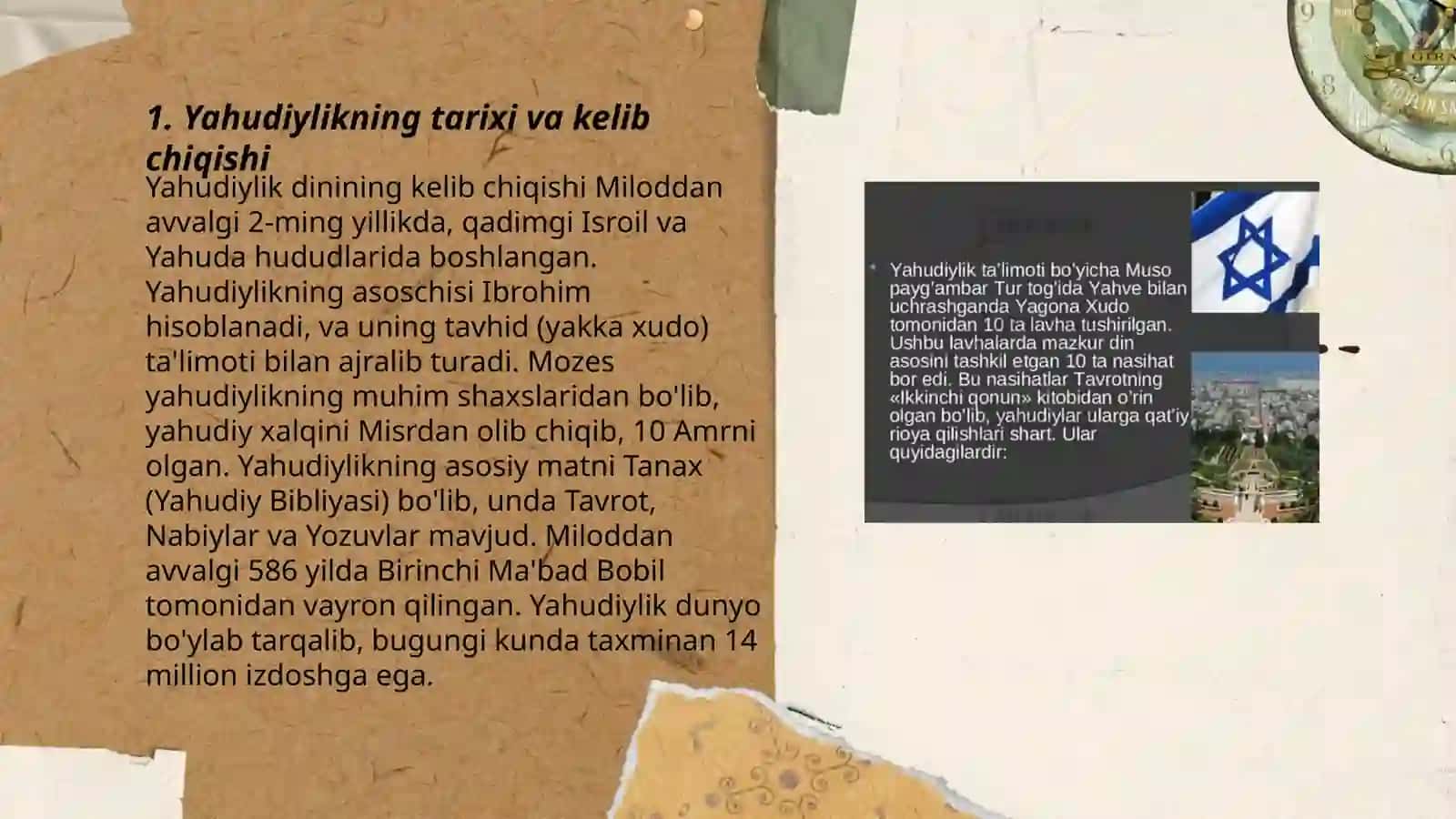 Yahudiylik taʼlimoti anana va marosimlari 3