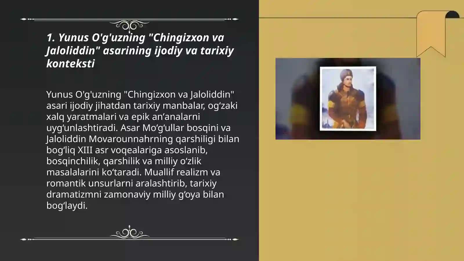 Yunus O'g'uzning "Chingizxon va Jaloliddin" asari 3