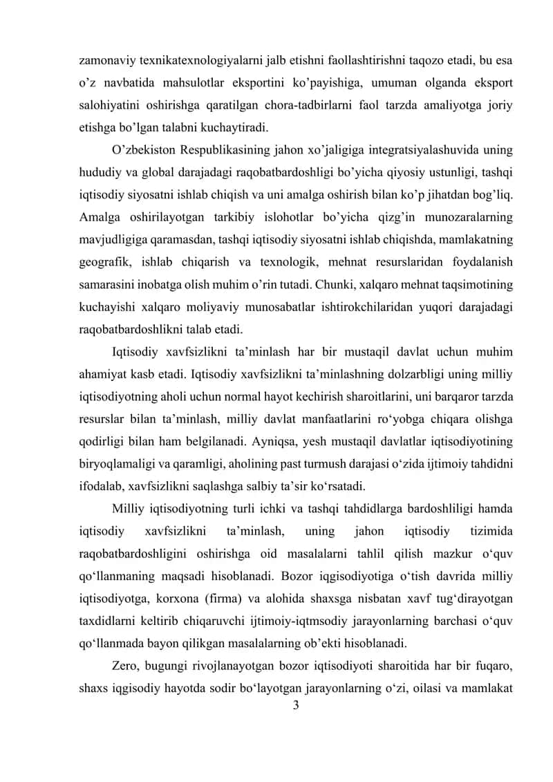 O‘ZBEKISTONNING DUNYONING RIVOJLANGAN DAVLATLARI BILAN IQTISODIY HAMKORLIGI 3
