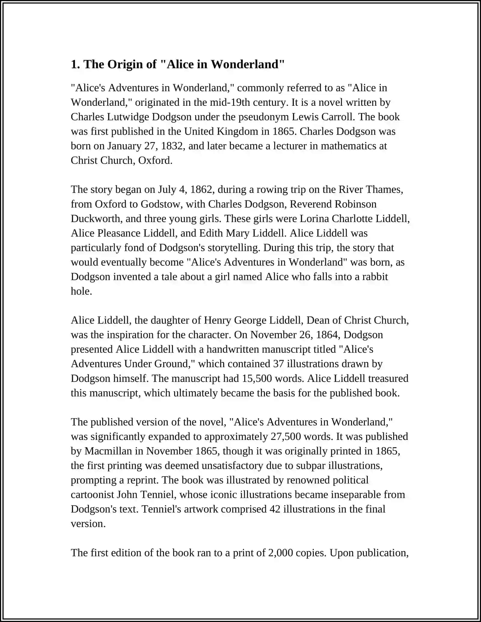 Alice in Wonderland Study Guide 3