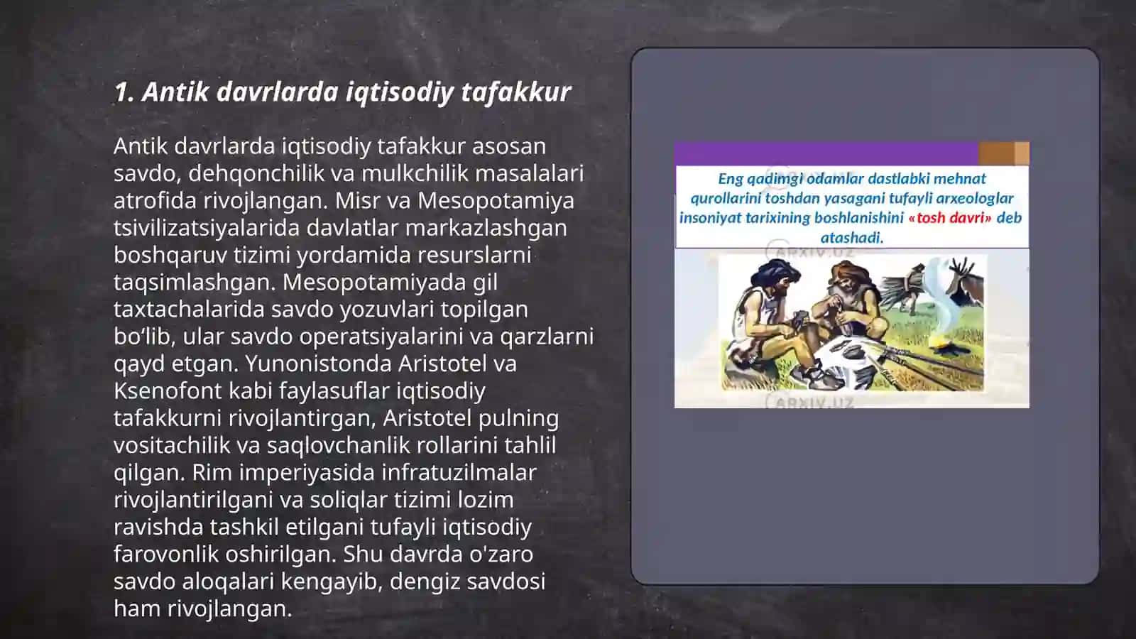 Qadimgi dunyo iqtisodiy g'oyalari haqida 3