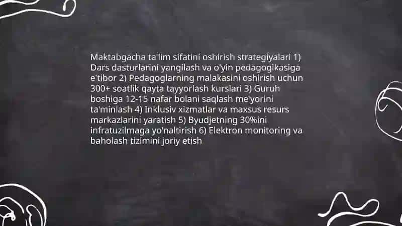 Maktabgacha ta'lim tizimini rivojlantirishning ustuvor yo‘nalishlari 3