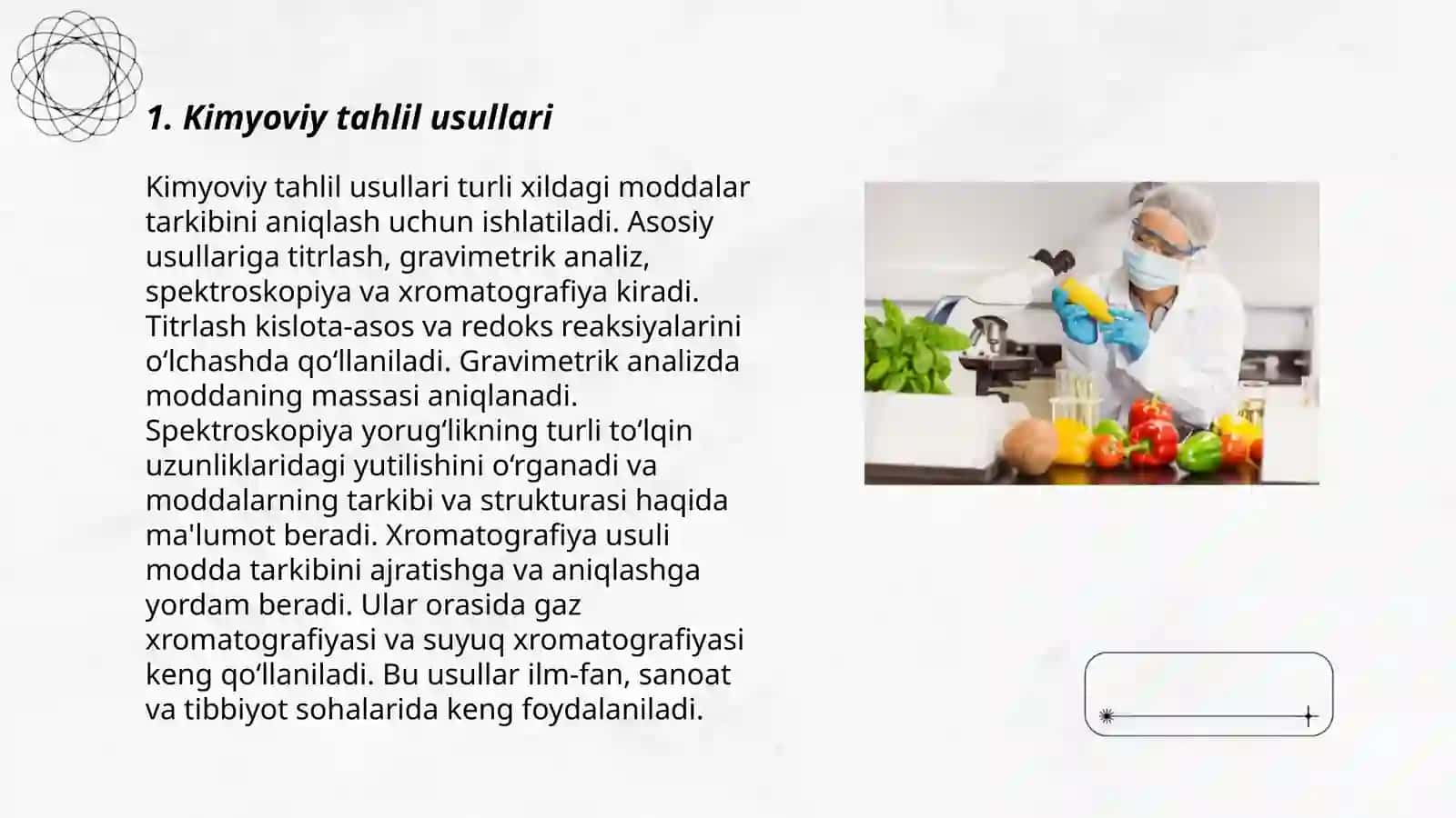 Oziq-ovqat mahsulotlarini analiz qilish metodlari 3
