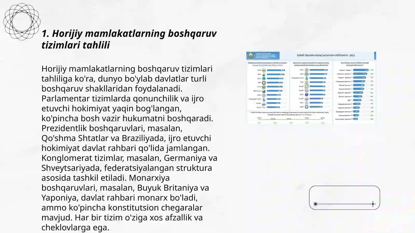Horijiy mamlakatlarda davlat boshqaruvining oʻziga xos jixatlari 3