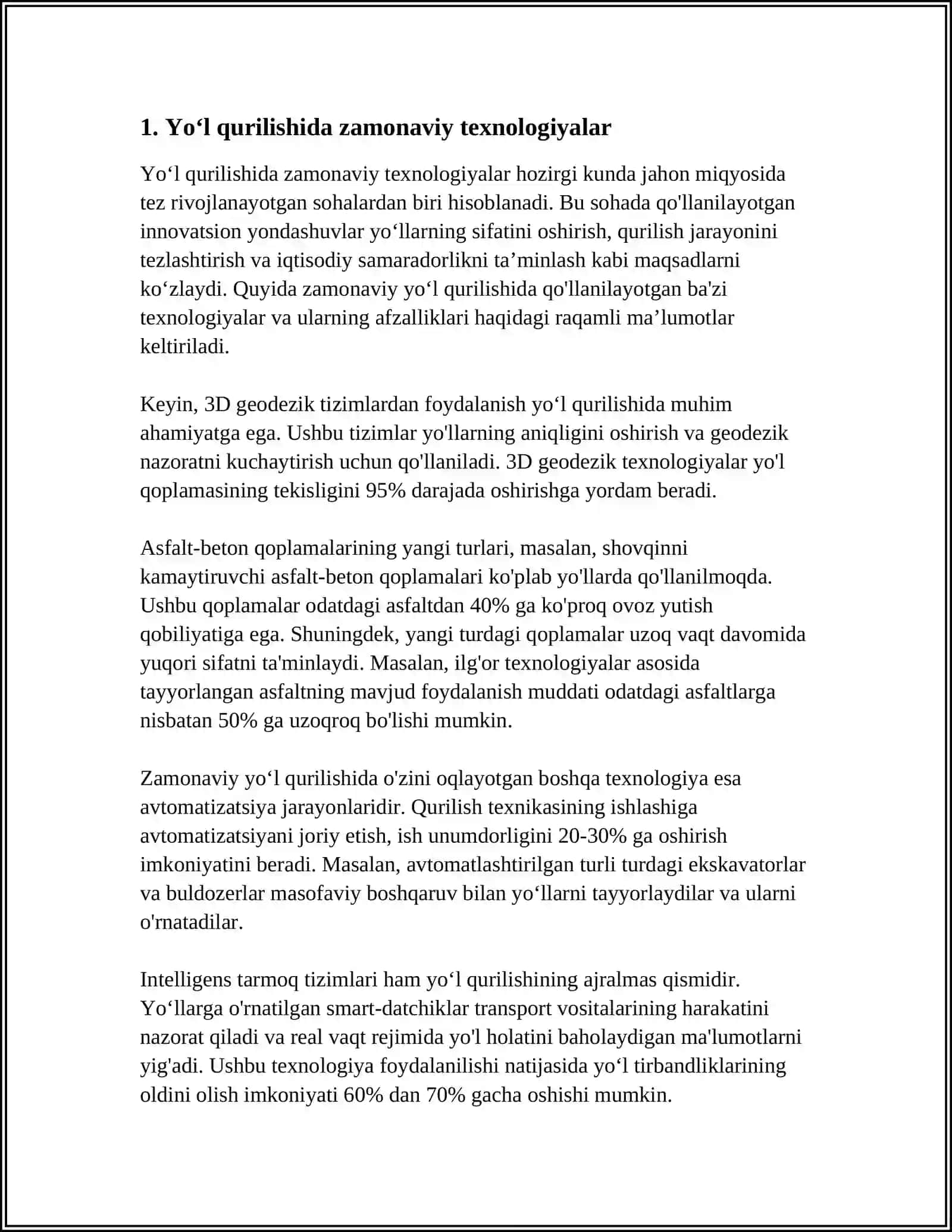RESPUBLIKAMIZDA YOʻLLARNI LOYIHALASH USLABLARINI RIVOJLANTIRISHI 3