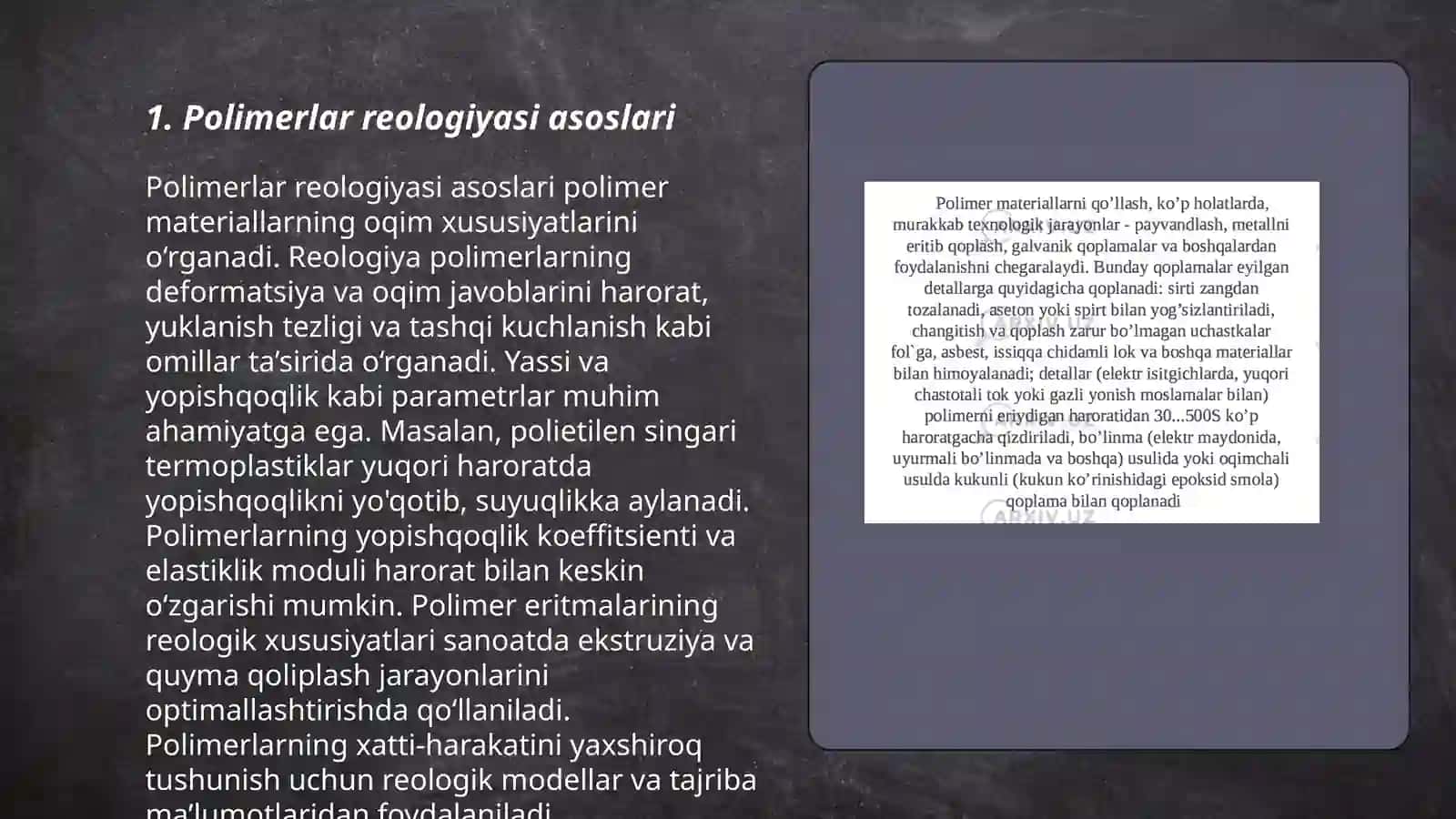 Polimer eritmanig reologik xossalari 3