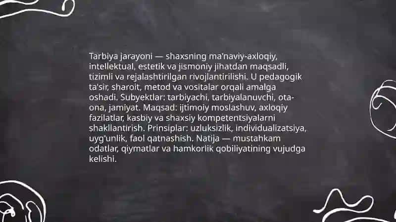 Tarbiya jarayonining mohiyati va mazmuni 3
