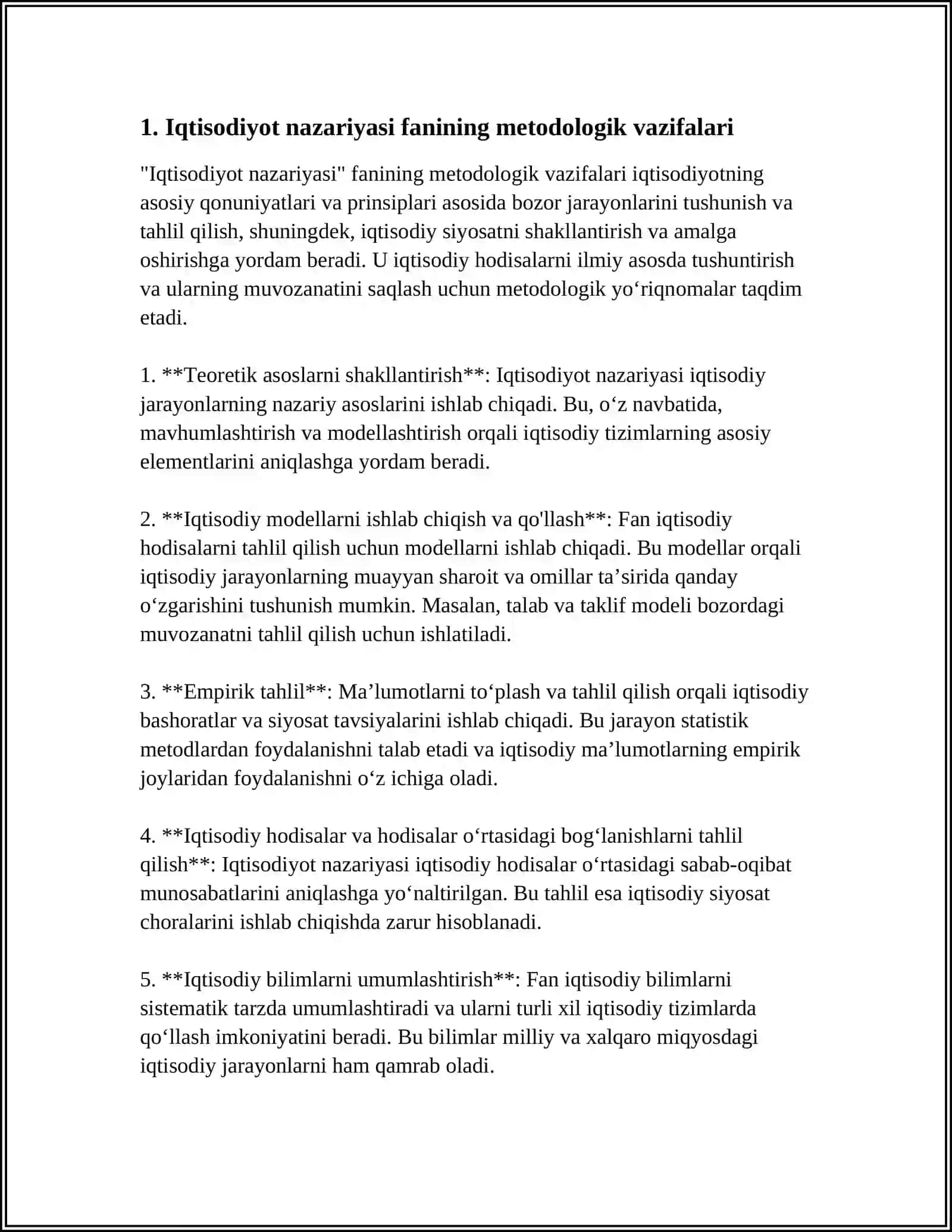 IQTISODIYOT NAZARIYASI FANINING VAZIFALARI 3