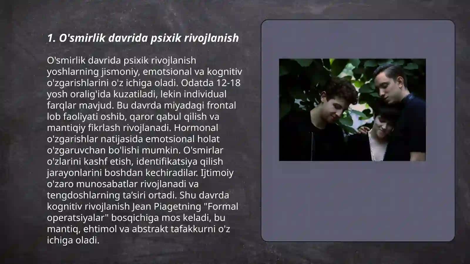 O'smirlik davridagi psixik rivojlanishning ummumiy tavsifi 3