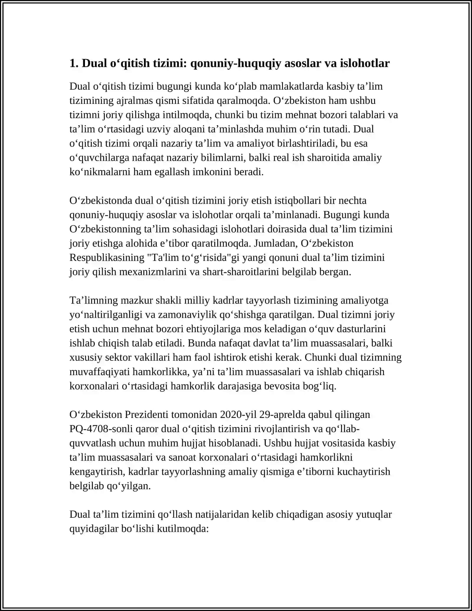PROFESSIONAL TALIMDA DUAL ÓQITISH TIZIMINI TADBIQ ETISH ISTIQBOLLARI 3