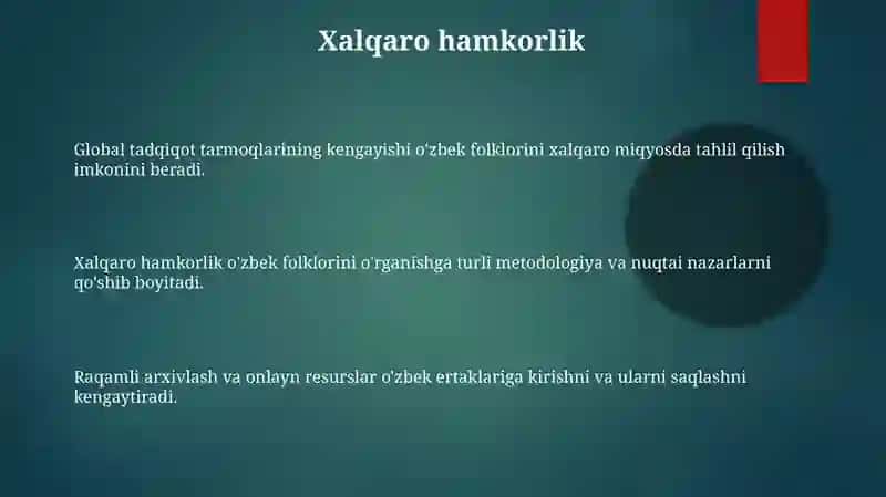 Bugungi o‘zbek folklorshunosligining rivoji 3