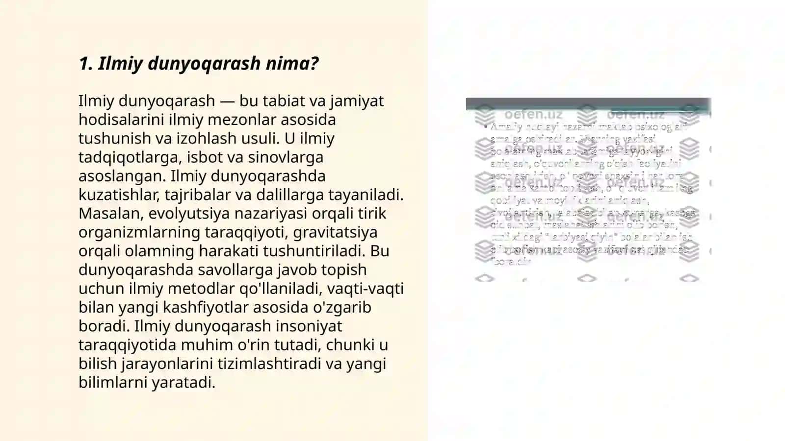Ilmiy dunyoqarashini shakllantirish 3