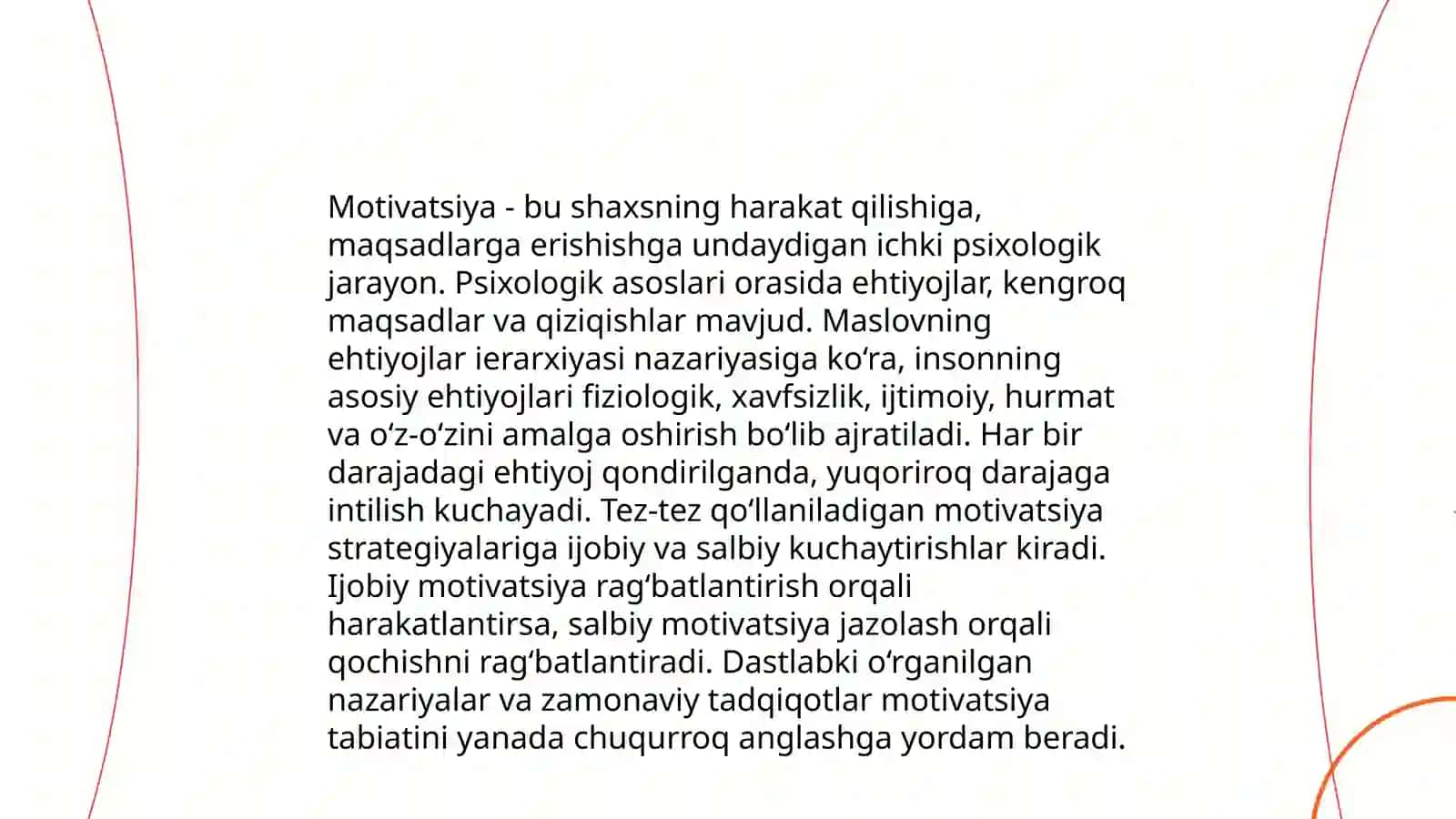 Xorij psixologiyasida motiv va motivatsiya muammosi 3