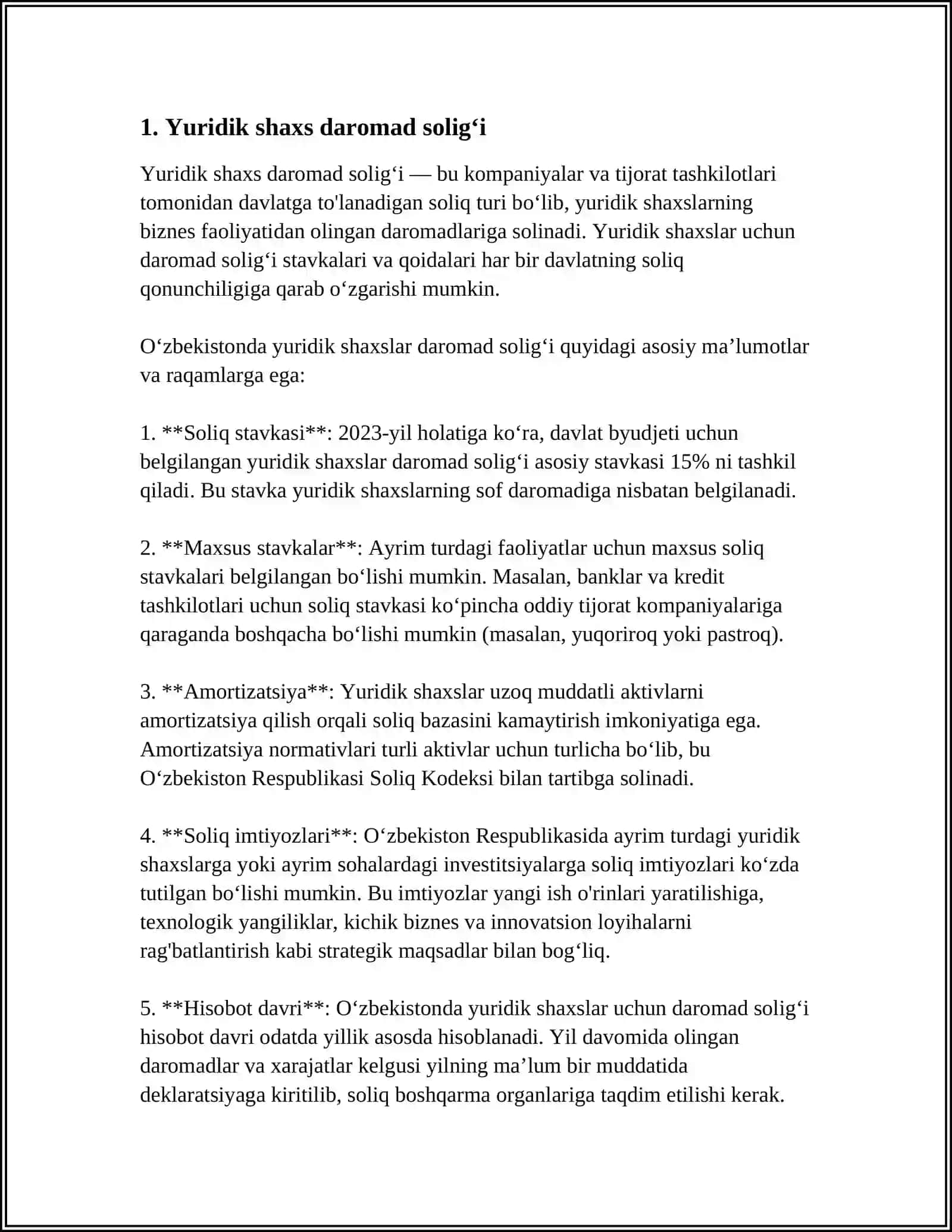 YURIDIK SHAXSLARDAN UNDIRILADIGAN SOLIQLAR VA YIG'IMLARNING TARKIBI 3