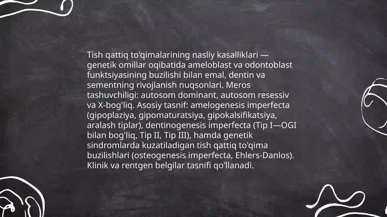 Tish qattiq to'qimalarining nasliy kasalliklari 3