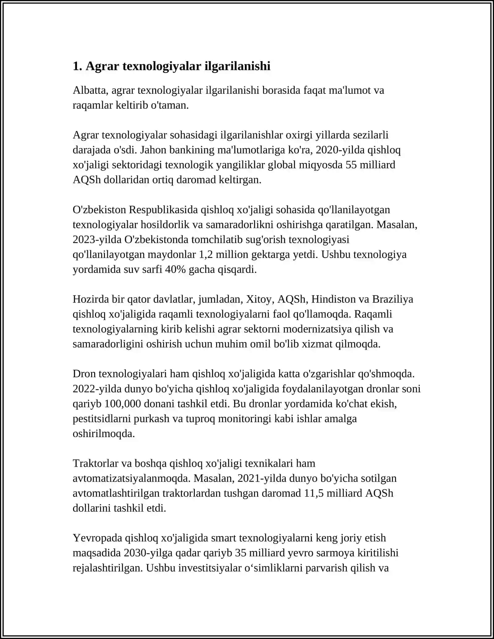 QISHLOQ XO’JALIGI VA SANOAT SOHASIDAGI O’ZGARISHLAR 3