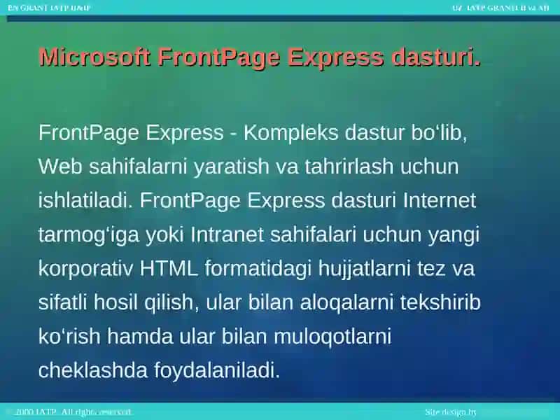 Microsoft FrontPage Express 3