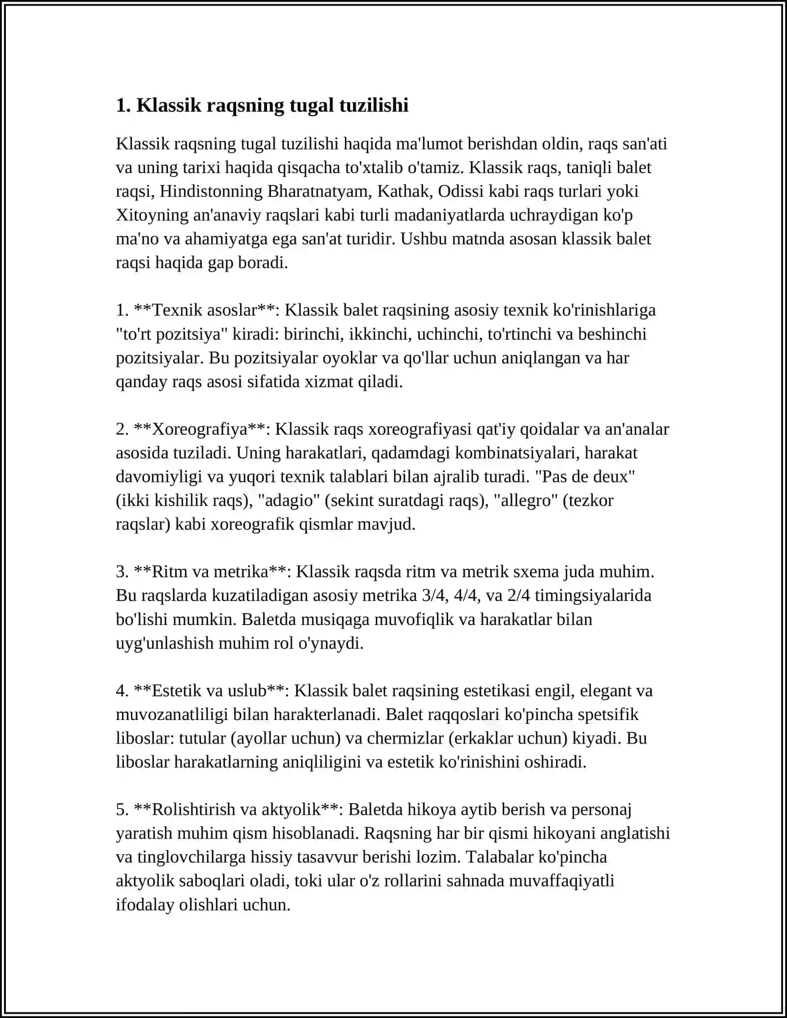 KLASSIK RAQSNI ASOSIY TALABLARI.KLASSIK RAQSNI TERMINALOGYASI 3