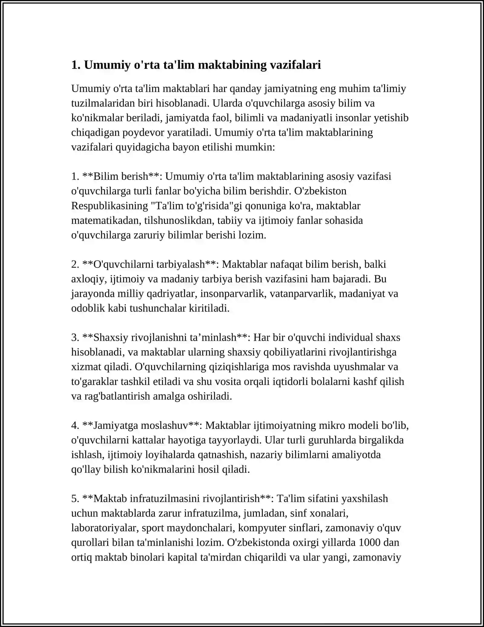 UMUMIY ÕRTA TALIM MAKTABI USTAVINI ÕRGANISH 3