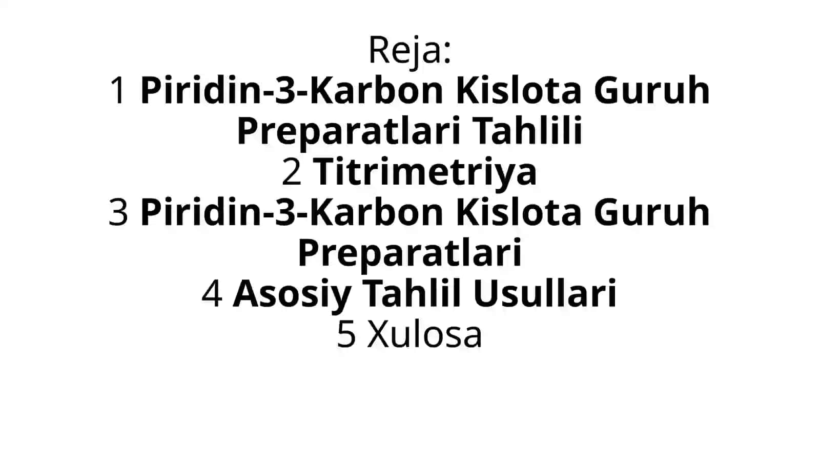 Piridin-3-Karbon Kislota Guruh Preparatlari Tahlili 3