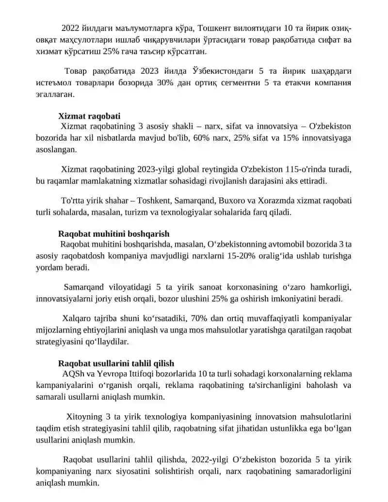 Raqobatning mohiyati, shakllari va usullari 3