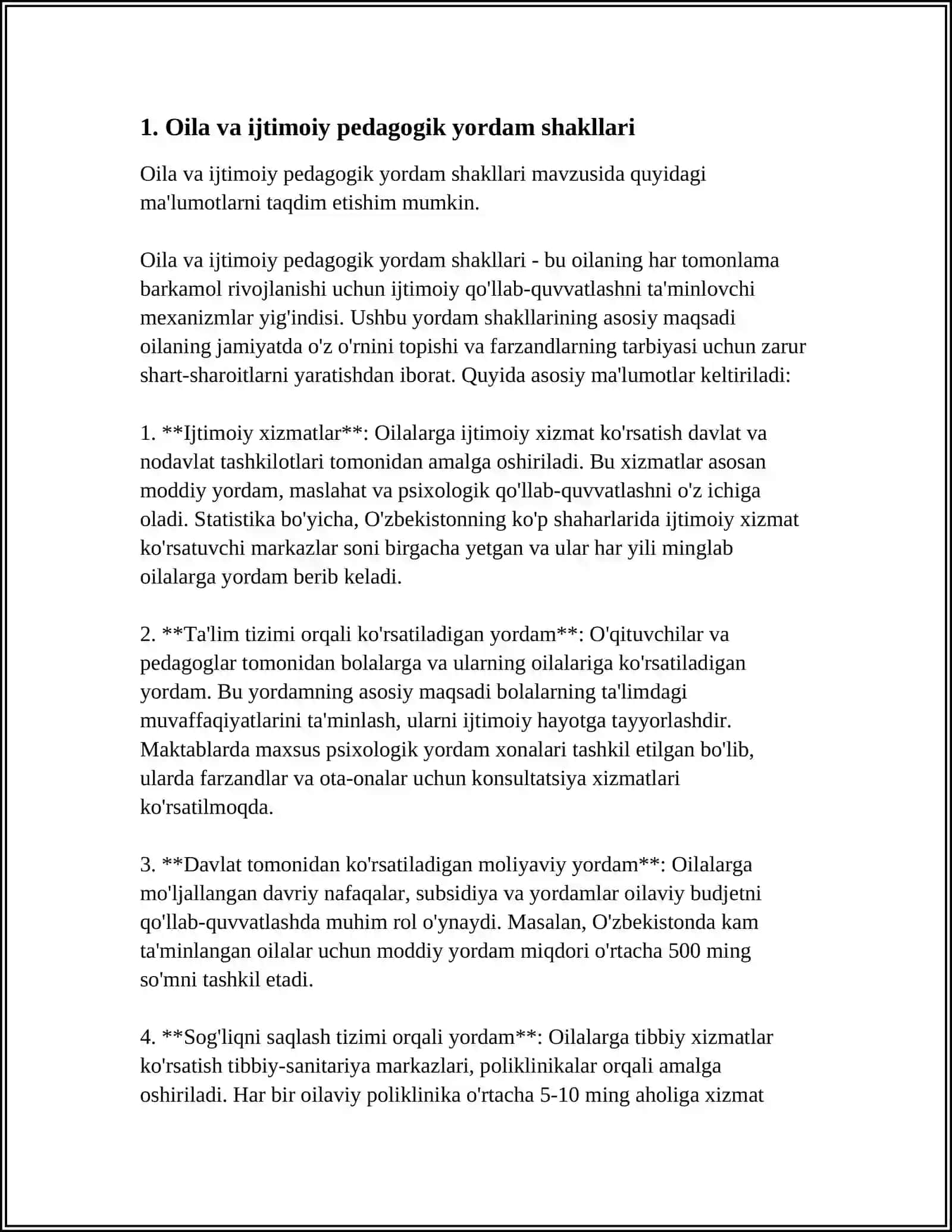 Oila va Ijtimoiy Pedagogik Yordam Shakllari 3