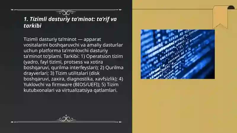 Tizimli dasturiy ta’minot 3