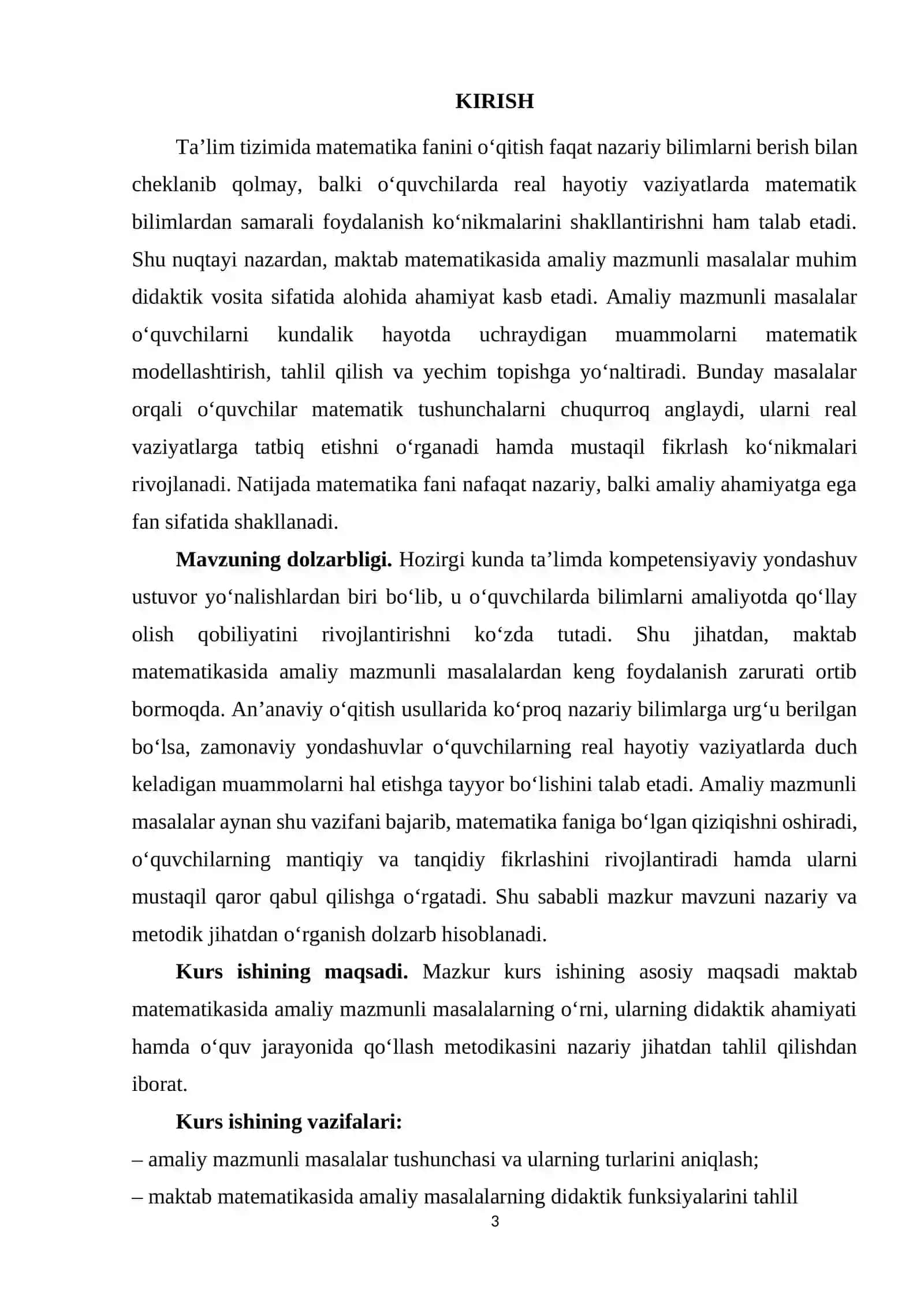 Maktab matematikasida amaliy mazmunli masalalarning o’rni 3