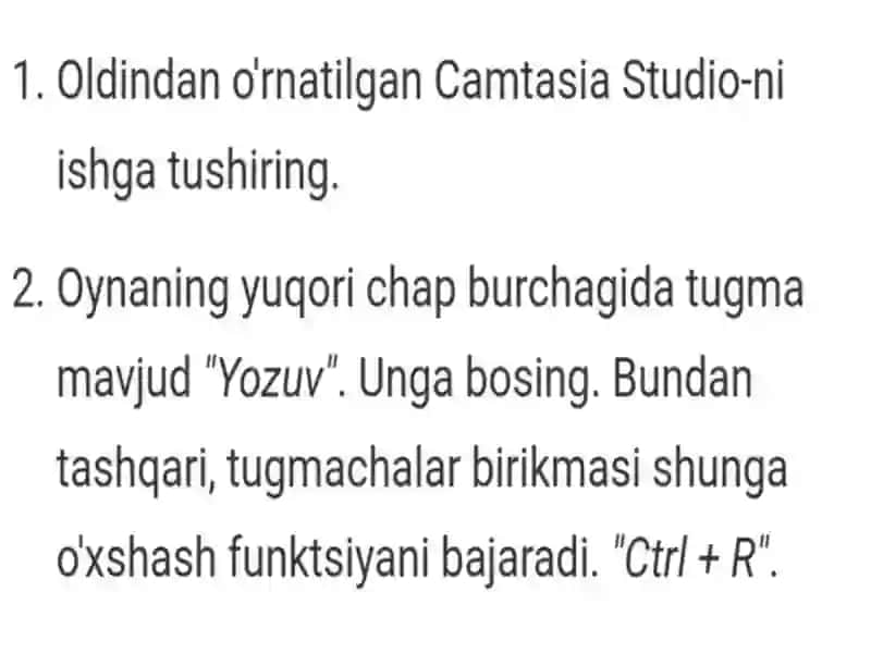 Camtasiya dasturi va uning imkoniyatlari 3