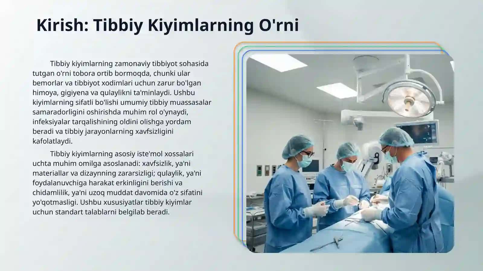 Tibbiy kiyimlarning iste’mol xossalari va sifat ko‘rsatkichlari 3