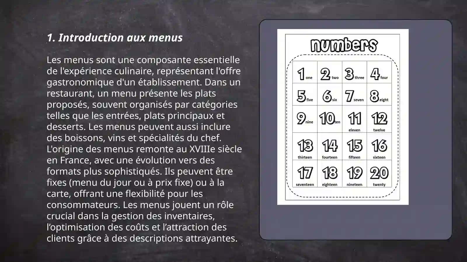 Menu tayyorlash fransuz tilida 3