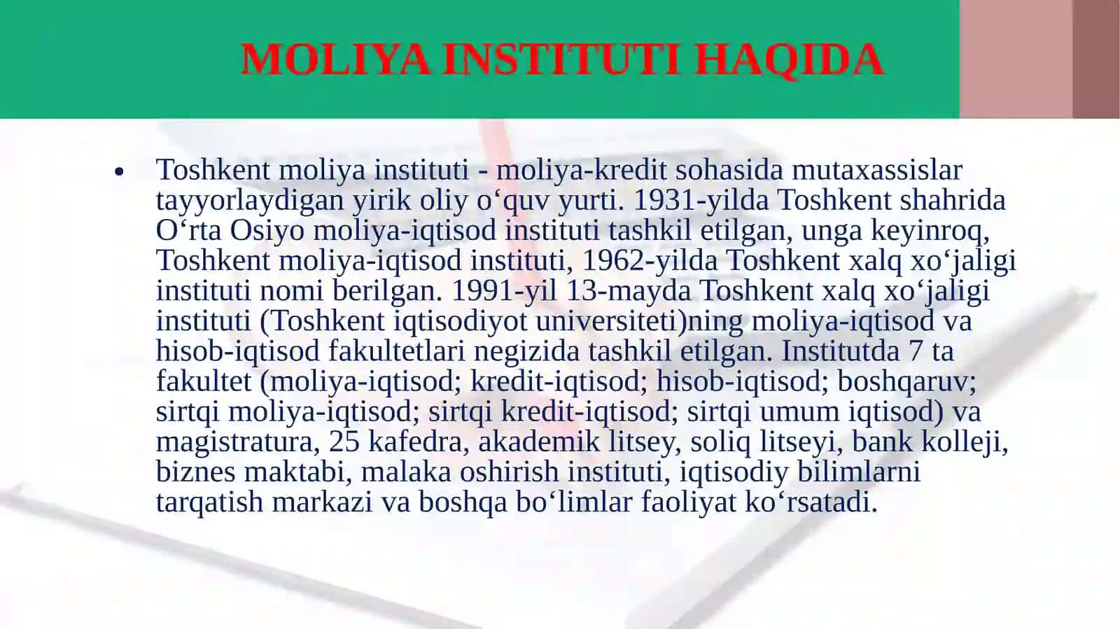 Toshkent Moliya instituti faoliyati 3