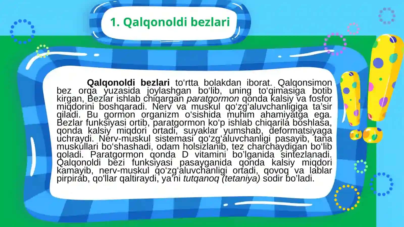 Qalqonoldi, gipofiz, ayrisimonbez, buyrakustibezlari, ularning tuzilishi va funksiyasi 3