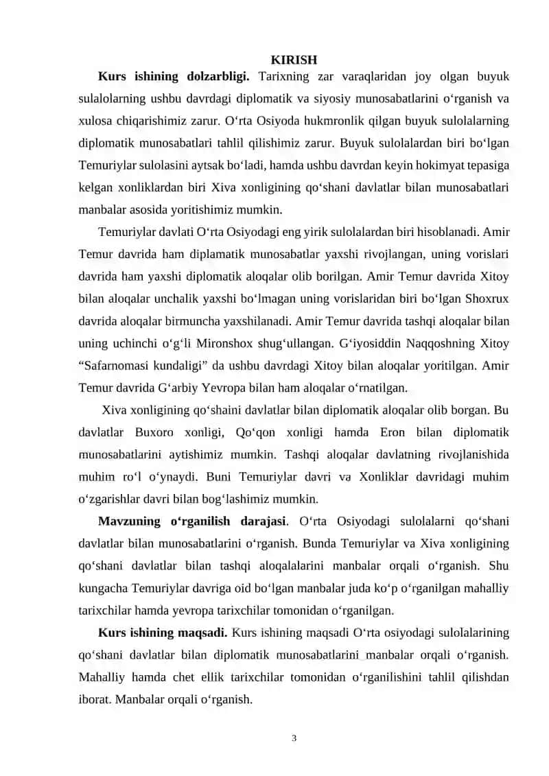 O‘RTA OSIYODAGI SULOLALARNING QO‘SHNI DAVLATLAR BILAN ALOQALARI TAVSIFI 3