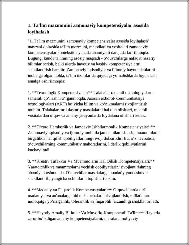TA'LIM MAZMUNI. TA'LIM METODLARI VA VOSITALARI 3