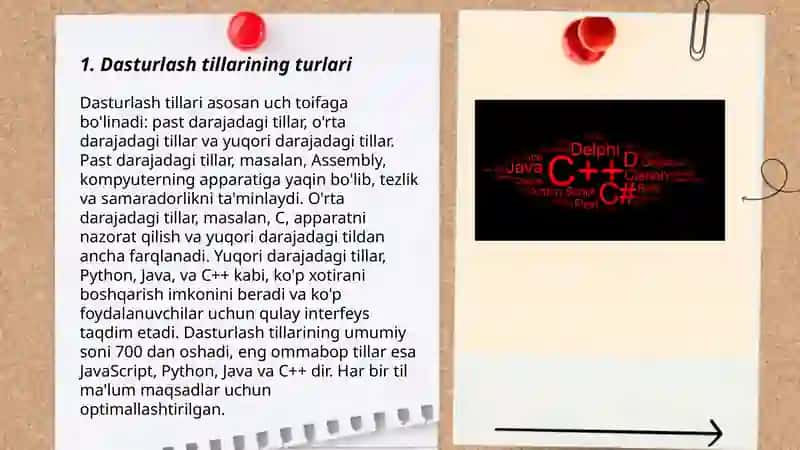 Dasturlash tillari va ularning imkoniyatlari 3