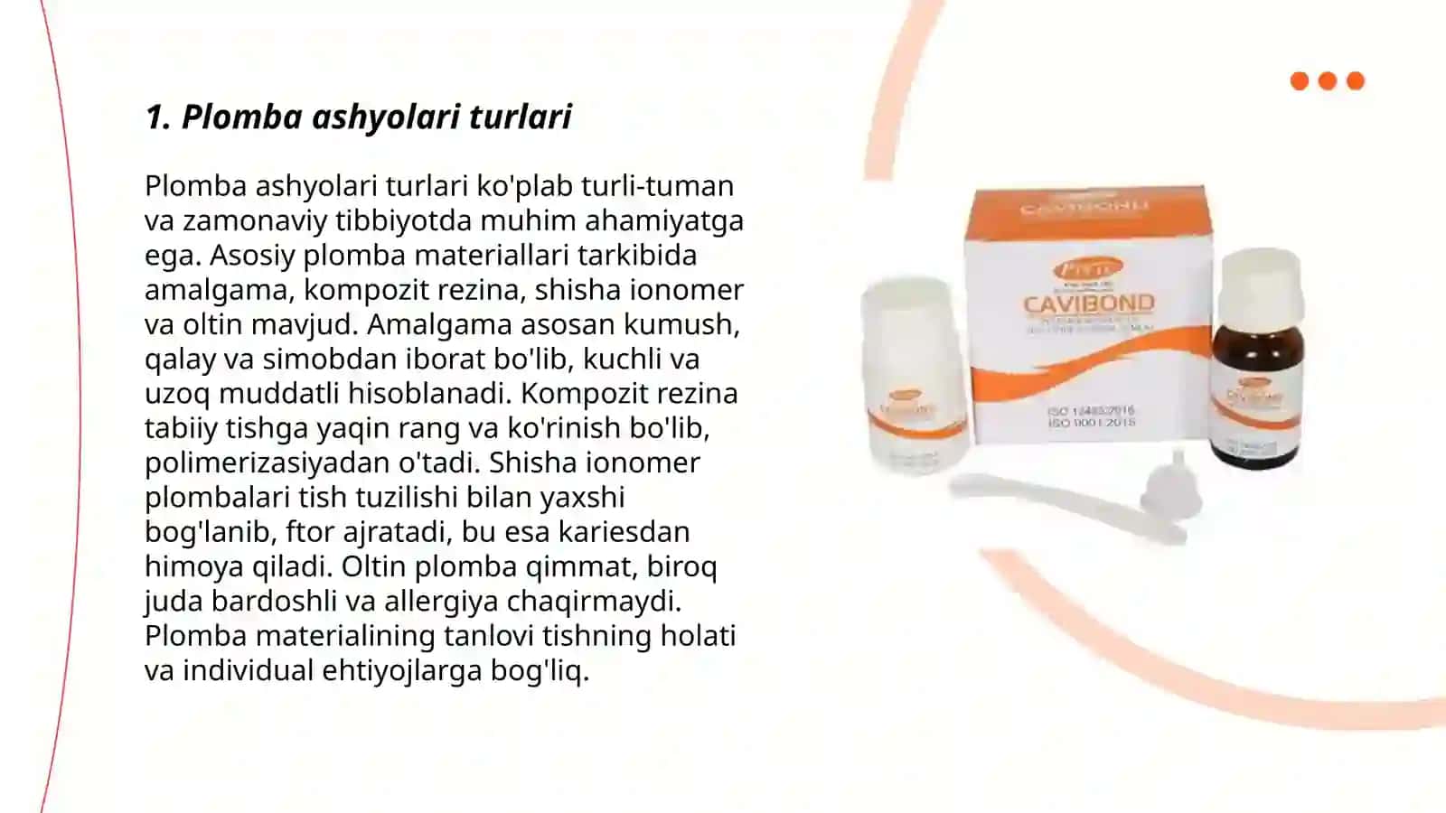Plomba ashyolari tasnifi 3