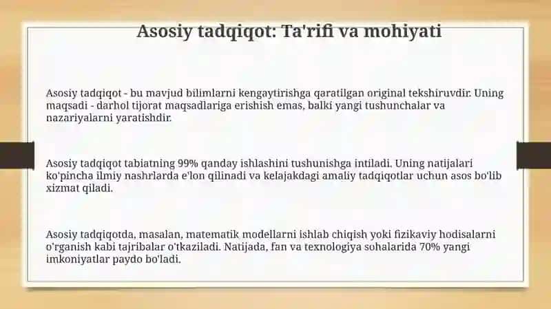 Fundamental tadqiqotlar va ularning jamiyat taraqqiyotidagi o'rni 3