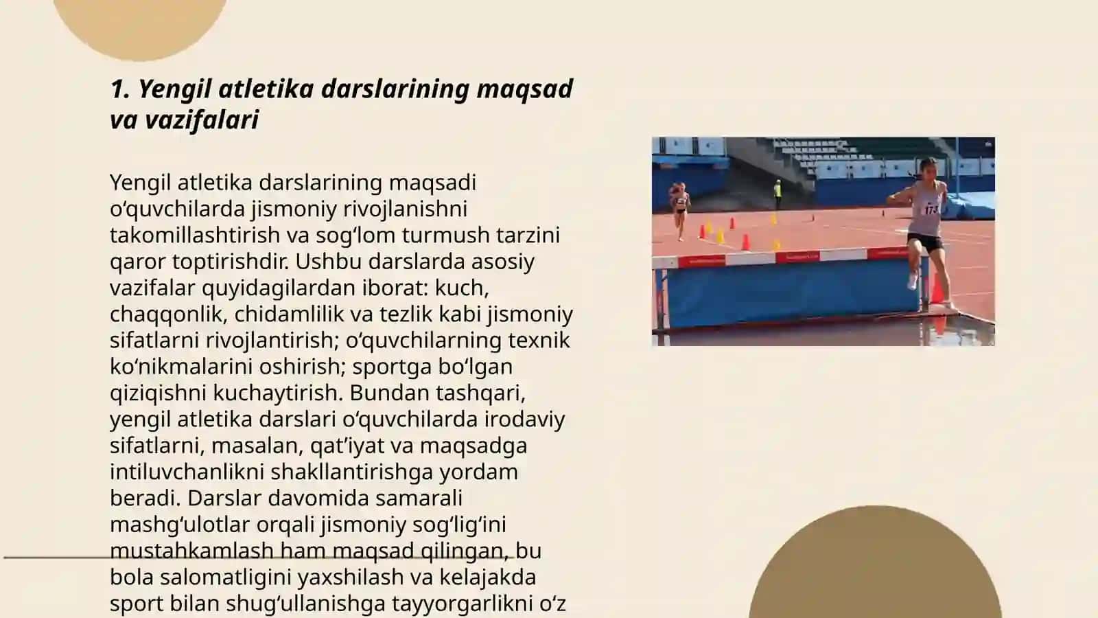 Yengil atletika darslarini tashkil etish 3
