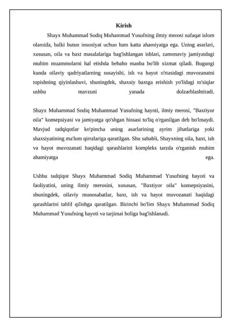 Shayx Muhammad Sodiq Muhammad Yusufning hayoti va ilmiy merosi 3