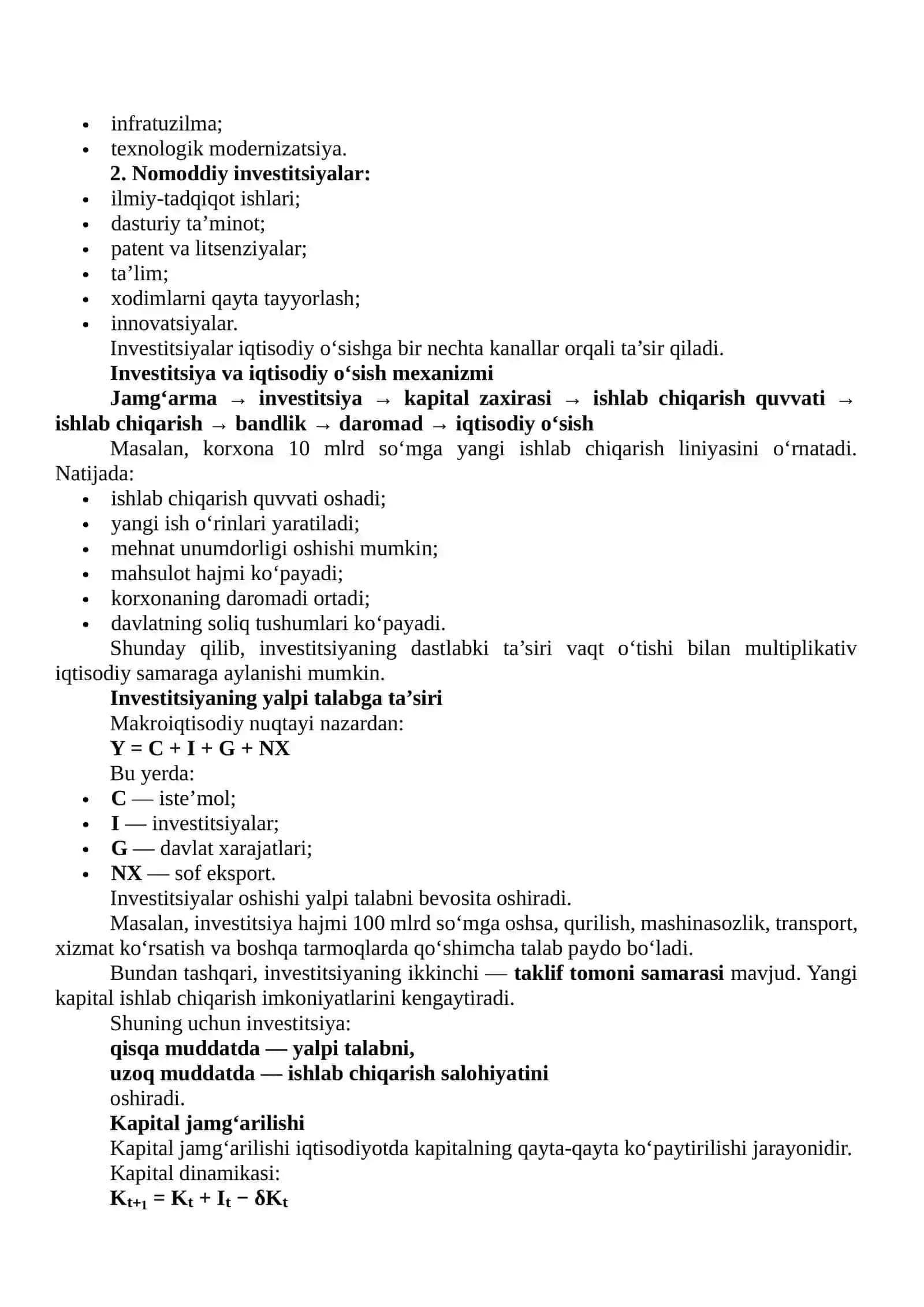 INVESTITSIYALAR VA KAPITAL JAMG‘ARILISHINING IQTISODIY O‘SISHGA TA’SIRI BO‘YICHA AMALIY TAHLIL 3
