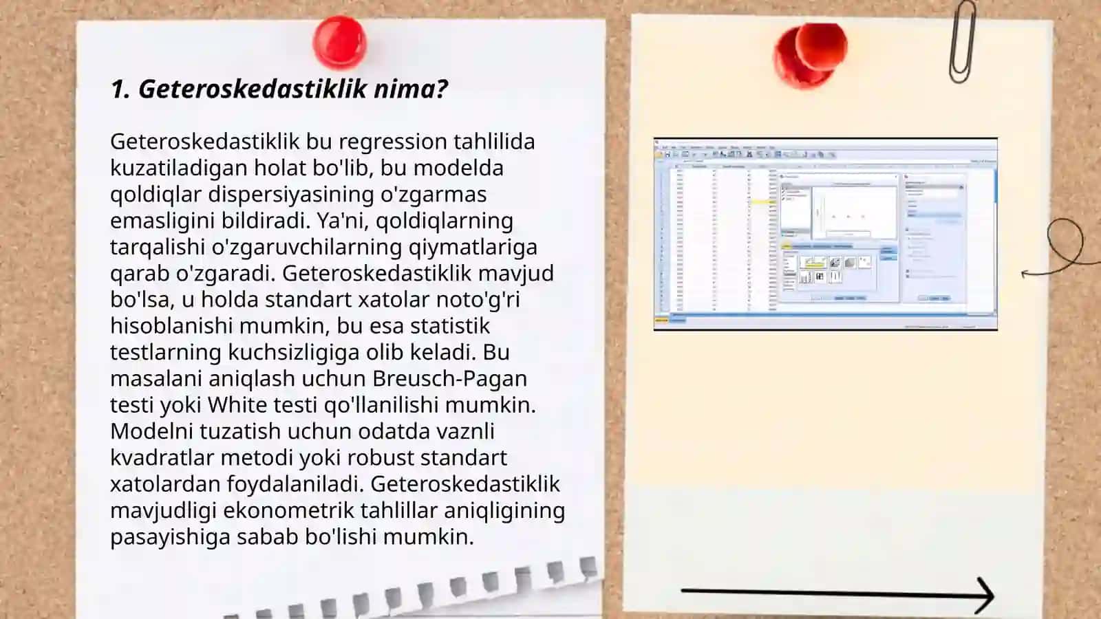 Geteroskedastiklik uchun test 3