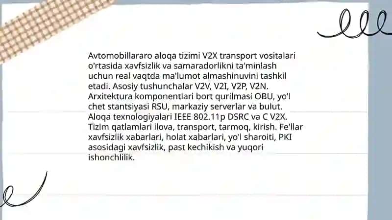 Avtomobillararo aloqa tizimi 3